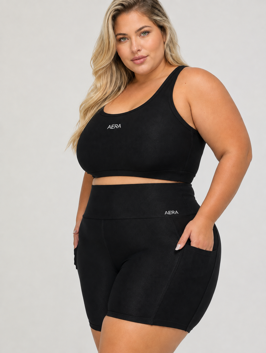 ID4018 Conjunto Curto Canelado - ALLURE