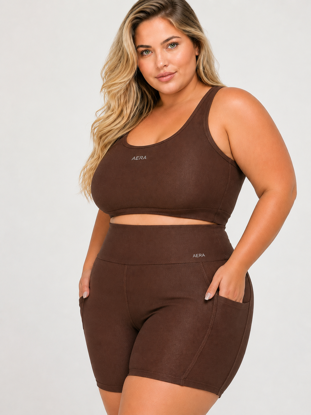ID4018 Conjunto Curto Canelado - ALLURE