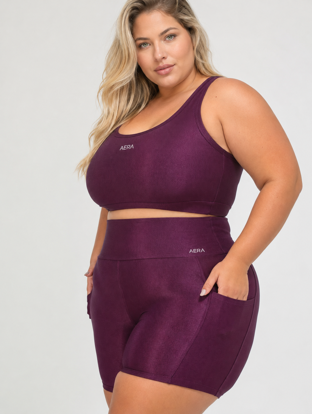ID4018 Conjunto Curto Canelado - ALLURE