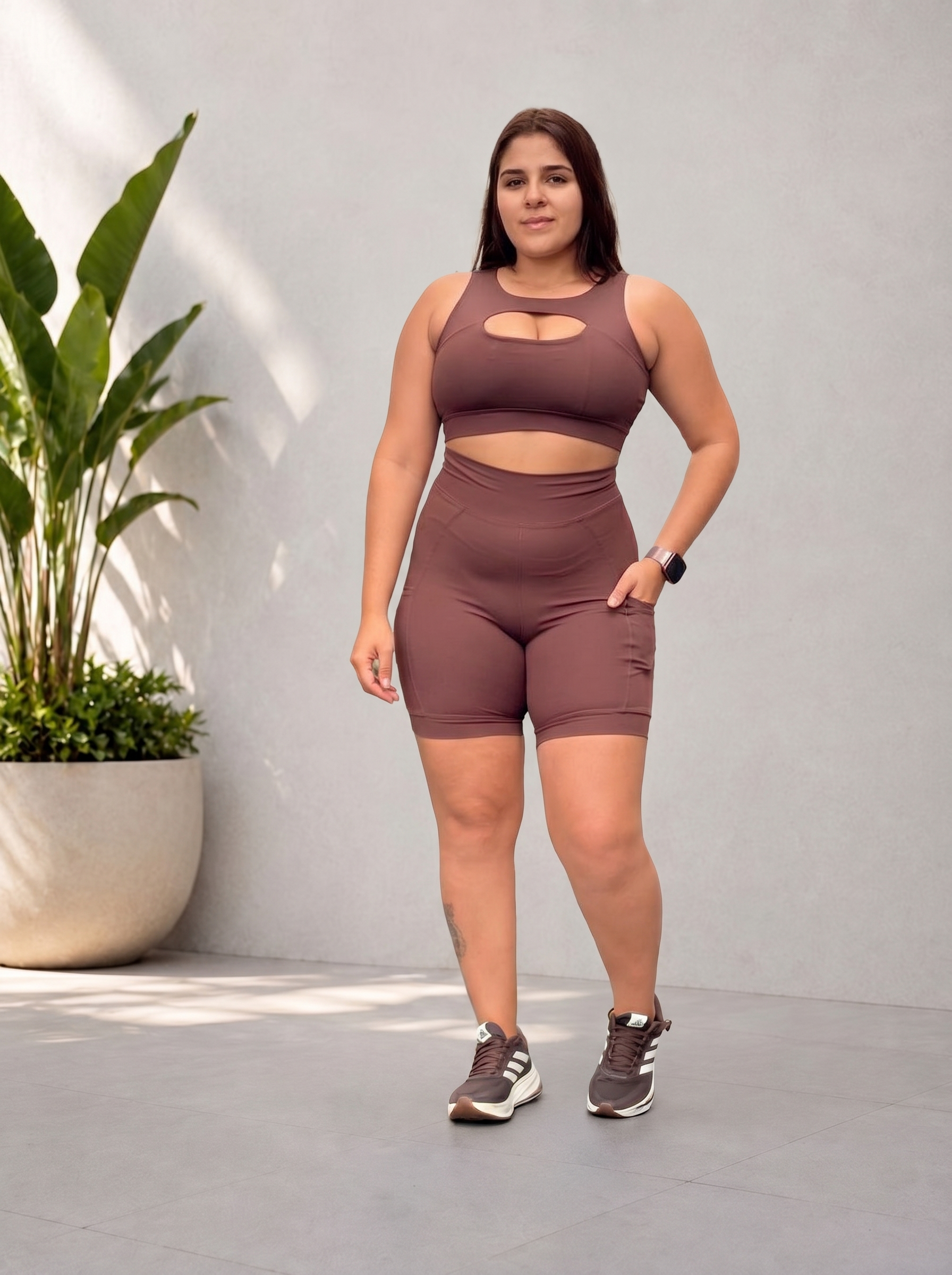 Conjunto Curto Marrom