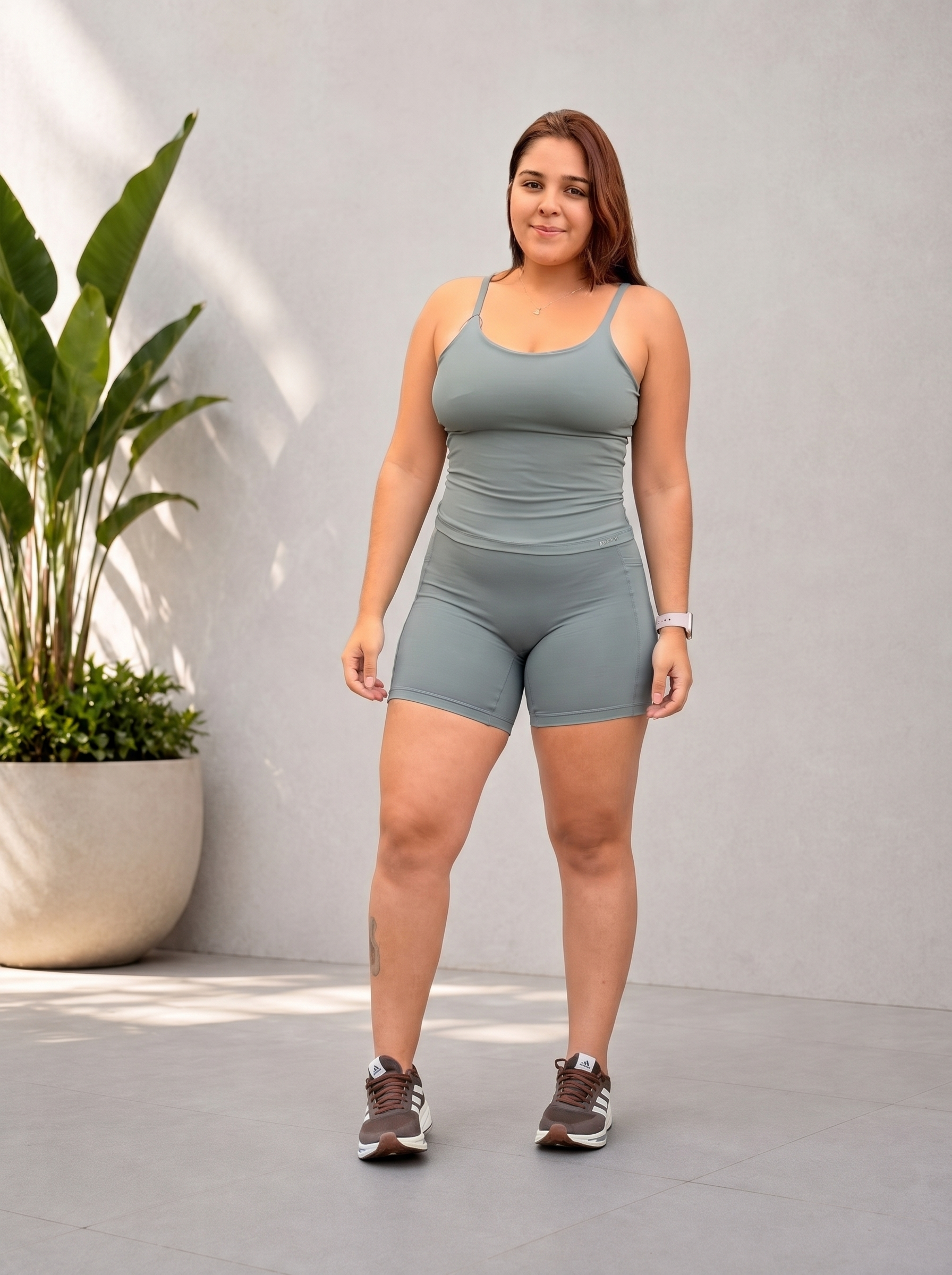 Conjunto Curto Cinza